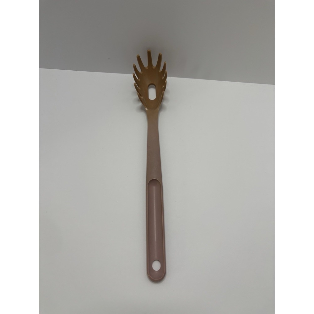 Vintage Pink Tupperware Spaghetti Cooking Pasta Serving Scoop Spoon